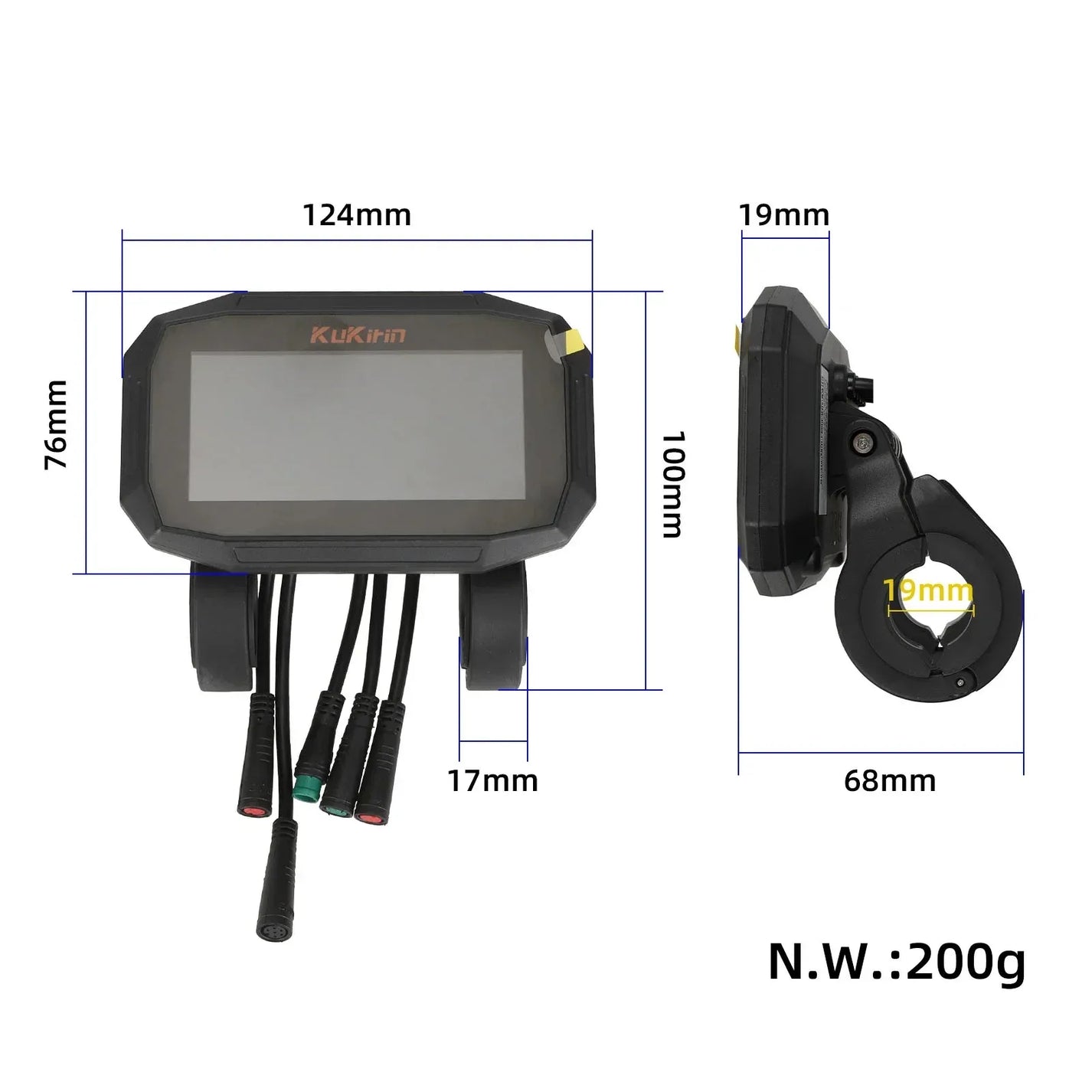 Color LCD display version C for KuKirin G2 Max – 6-pin connector