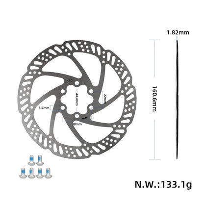 ULP7708.1 – 160 mm six-bolt stainless steel brake rotor – view 2