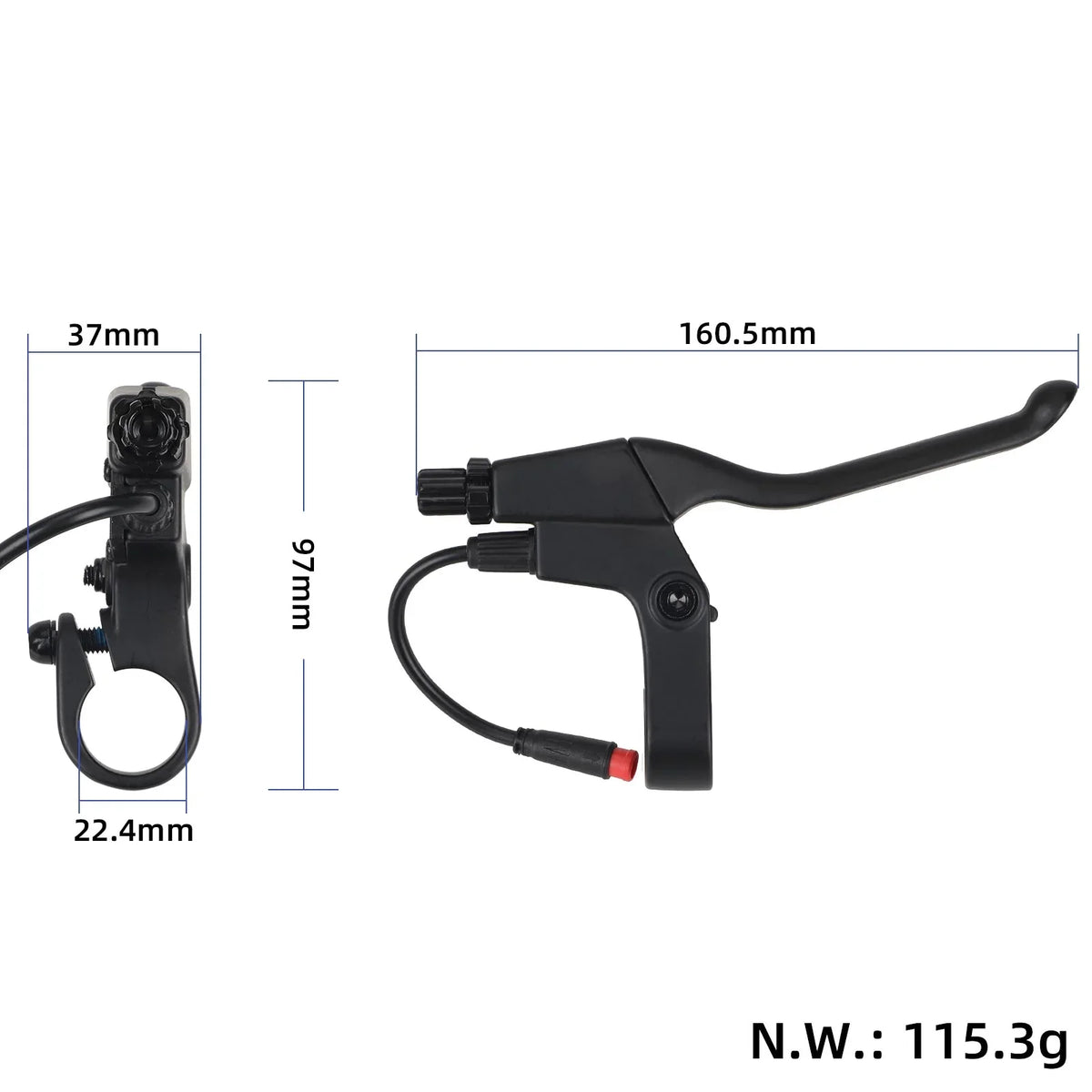 ULP7894.1 – Replacement right brake lever for KuKirin T3 – view 2