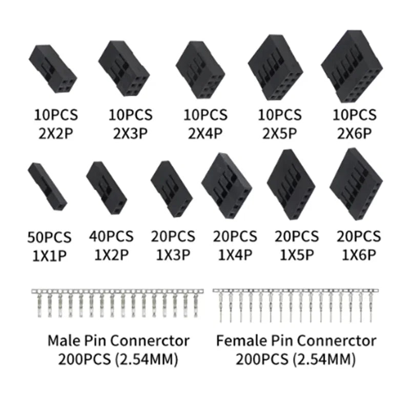 Dupont 2.54 mm connector kit – 620 pieces — 2