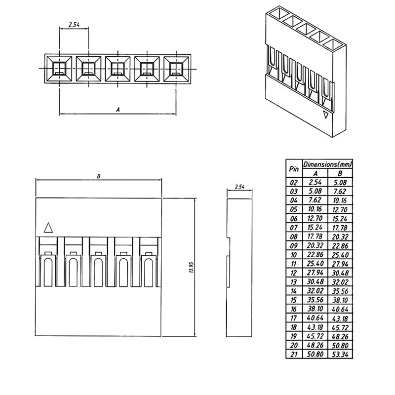 Dupont 2.54 mm connector kit – 620 pieces — 3