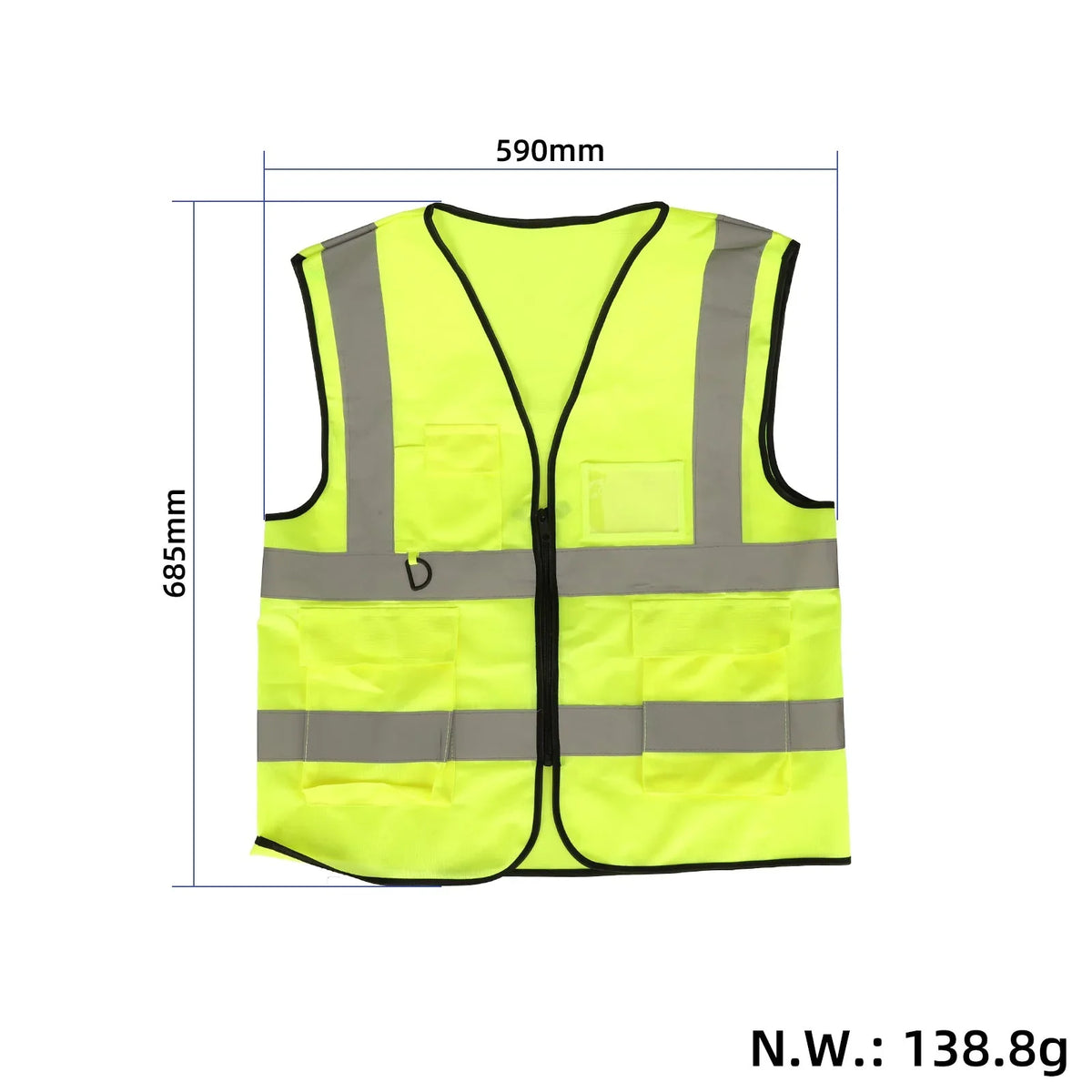 ULP8337.1 – Fluorescent green reflective vest with pockets – view 2