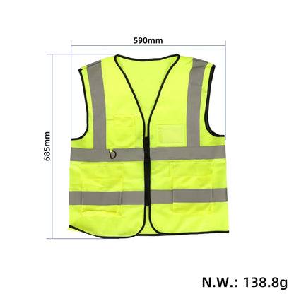 ULP8337.1 – Fluorescent green reflective vest with pockets – view 2