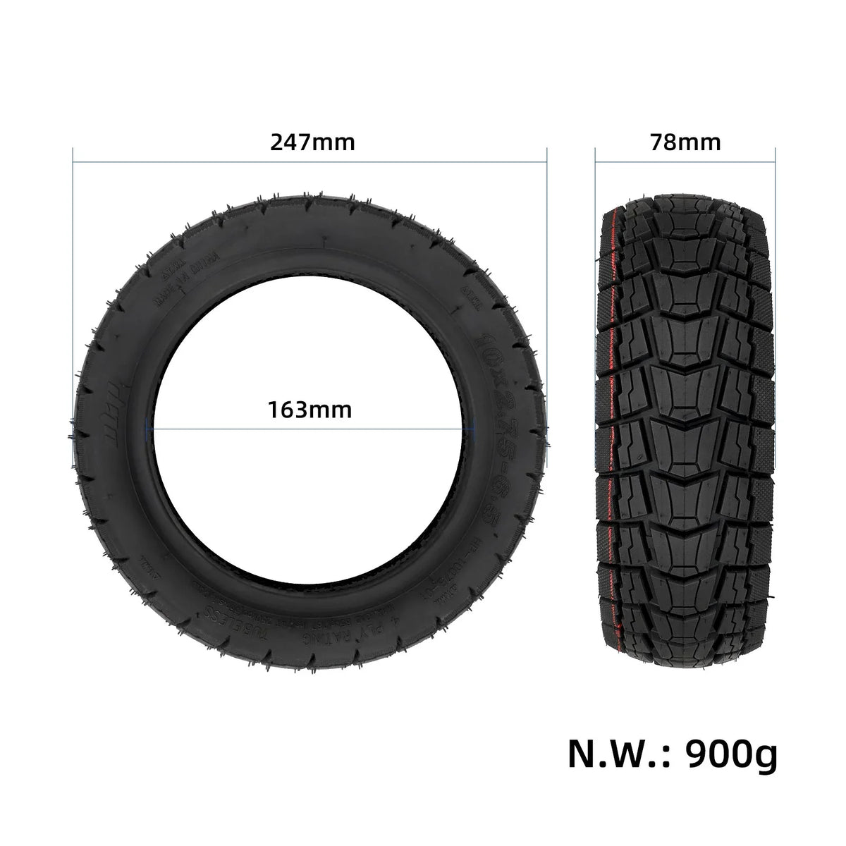 ULP8473.1 – ULIP HP1007B 10×2.75-6.5 tubeless tire – view 2