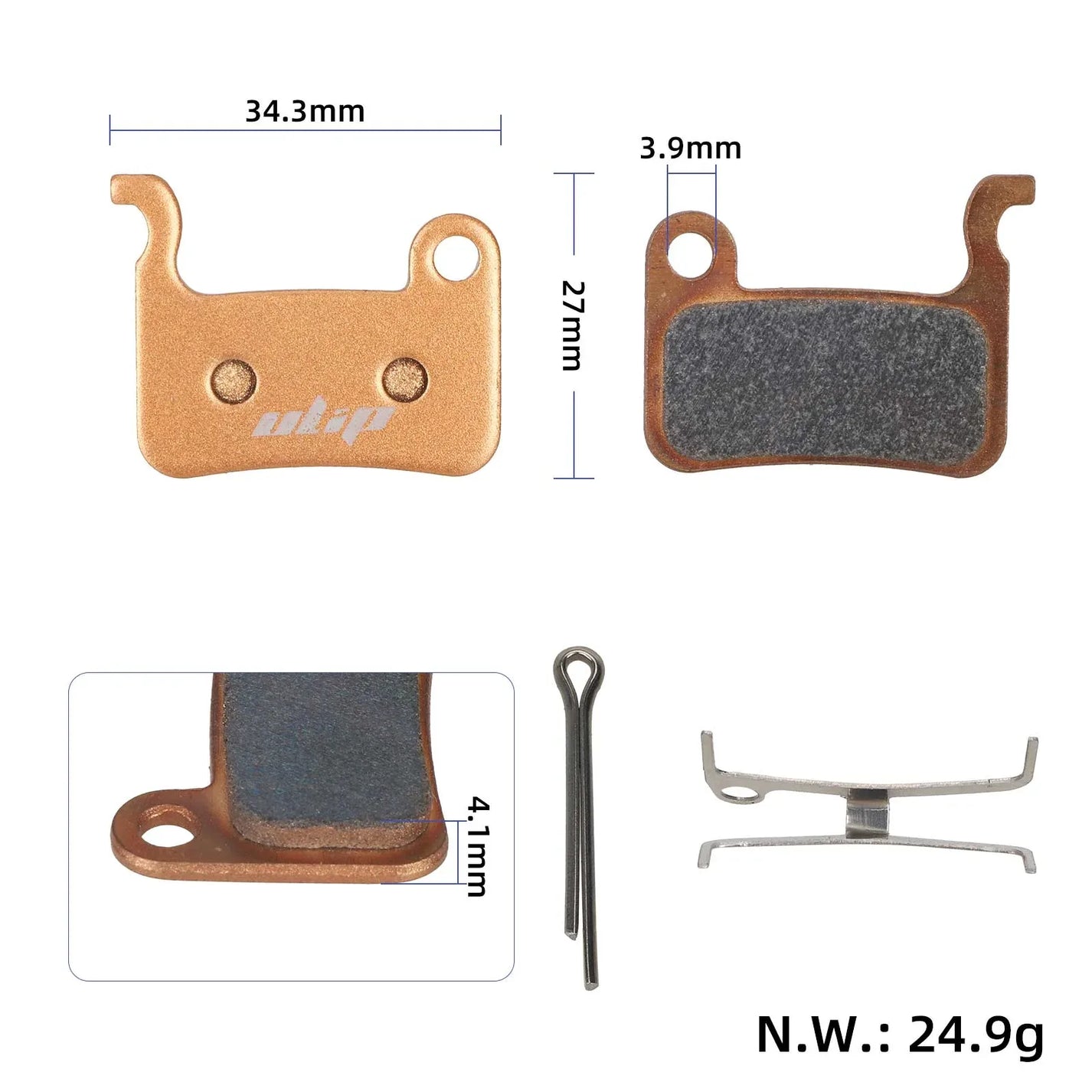 Sintered brake pads Xtech for Xiaomi Electric Scooter 3 – 34.3 × 27 × 4.1 mm