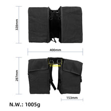 ULP9257.1 – Black double bicycle rack pannier bags – view 2