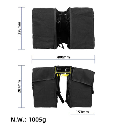 ULP9257.1 – Black double bicycle rack pannier bags – view 2