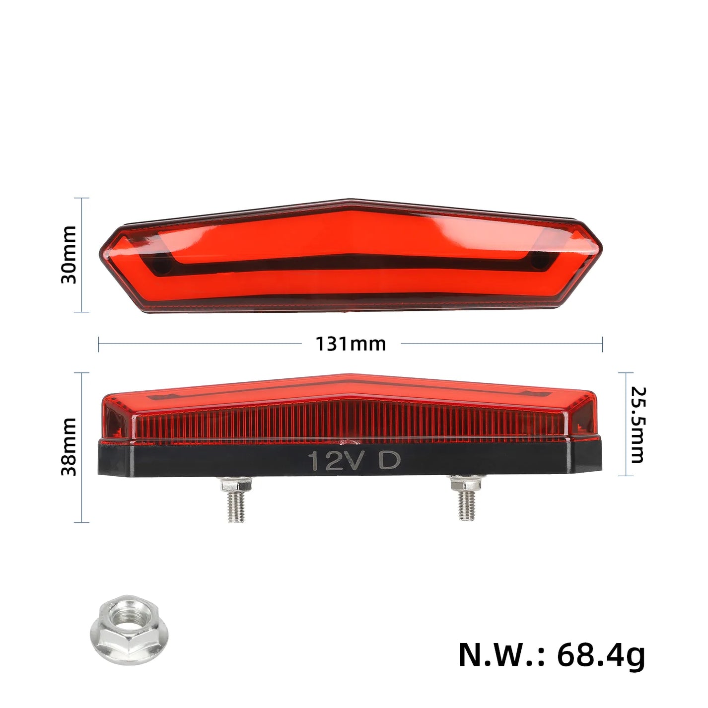 Rear 12-V light for KuKirin G2 electric scooter