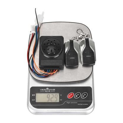 Universal alarm with remote locking for electric vehicles 36–72V