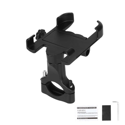 Universal aluminum phone holder for electric scooter, bicycle or motorcycle