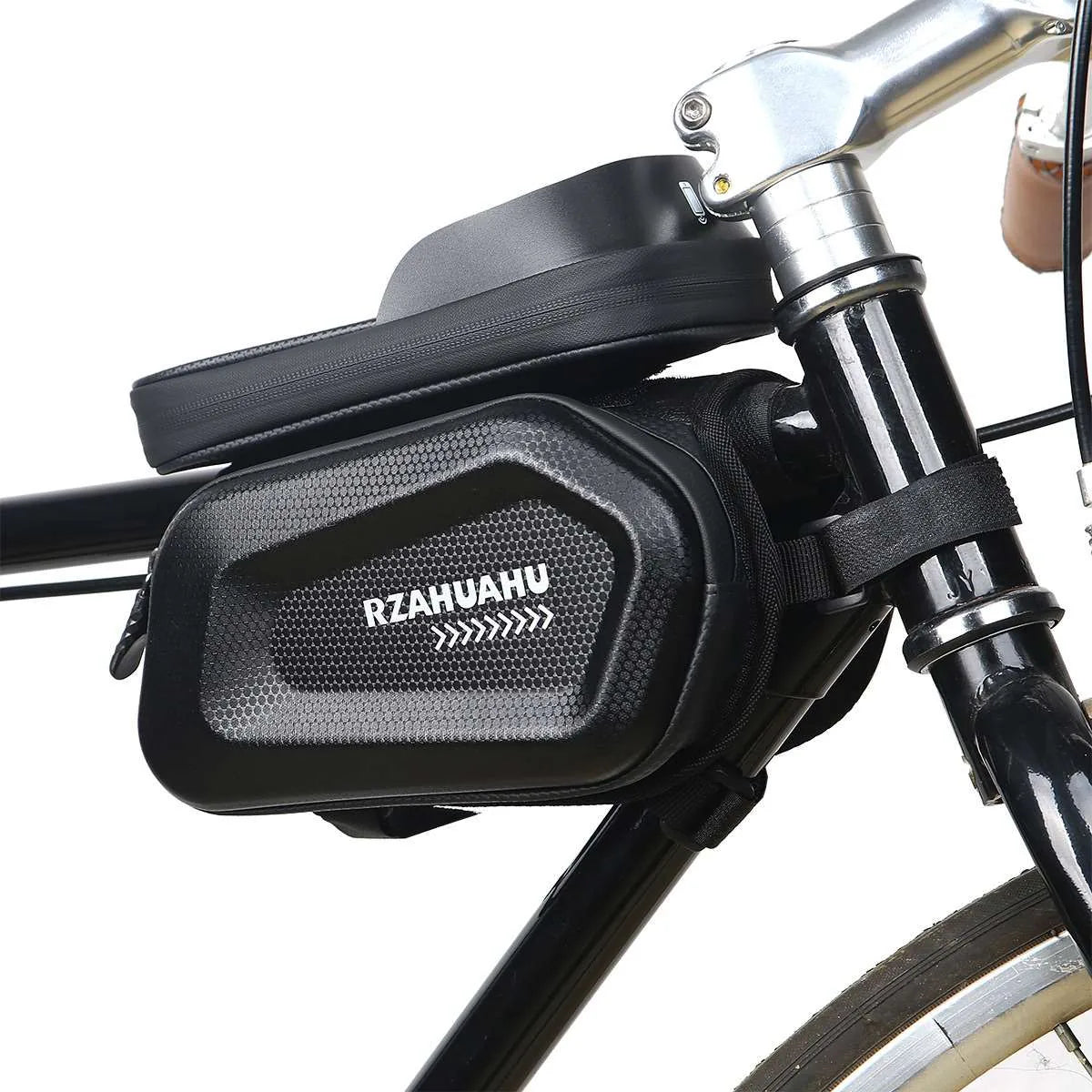 Waterproof front bag for bike or scooter frame 19x11x5 cm