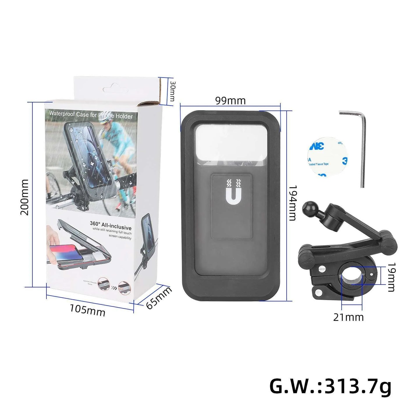 Waterproof universal phone holder - 360° Rotatable