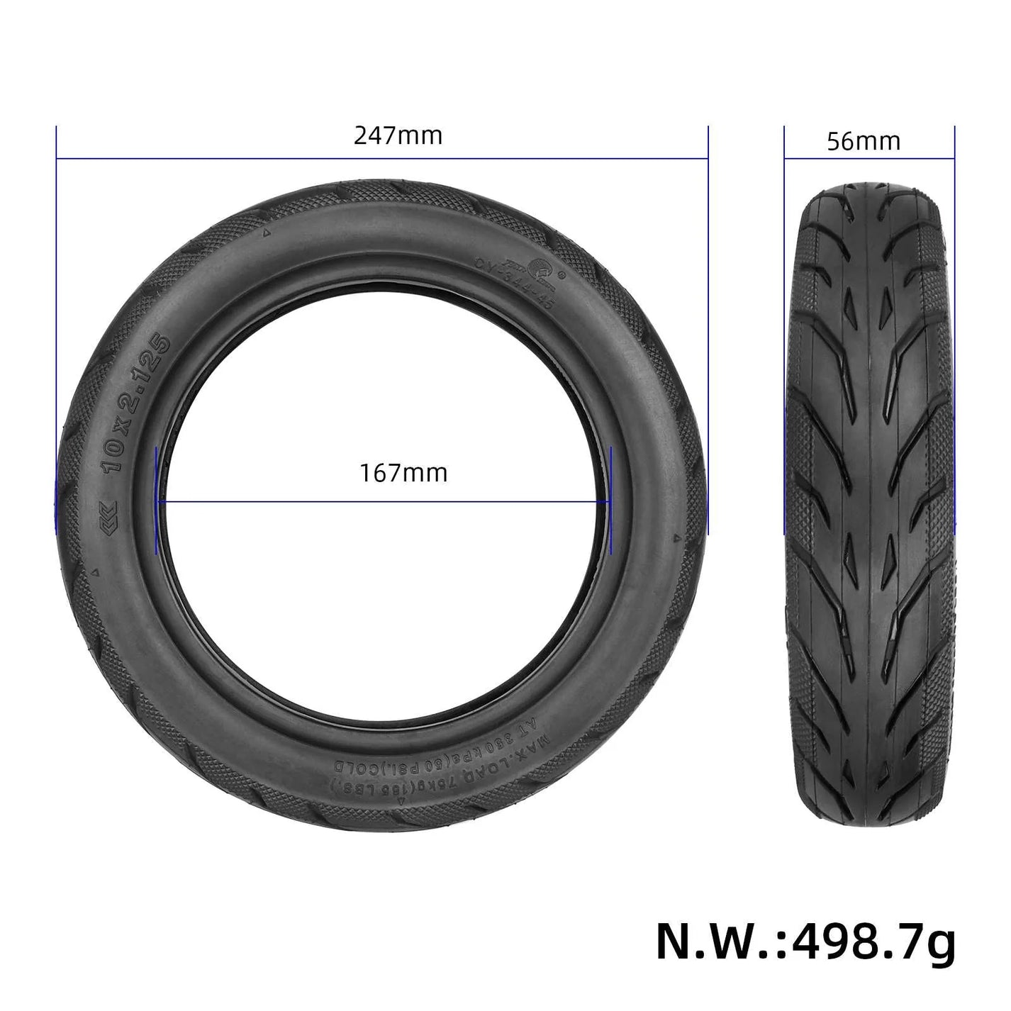 Yuanxing 10x2.125 outer tire for Segway Ninebot F20 electric scooter