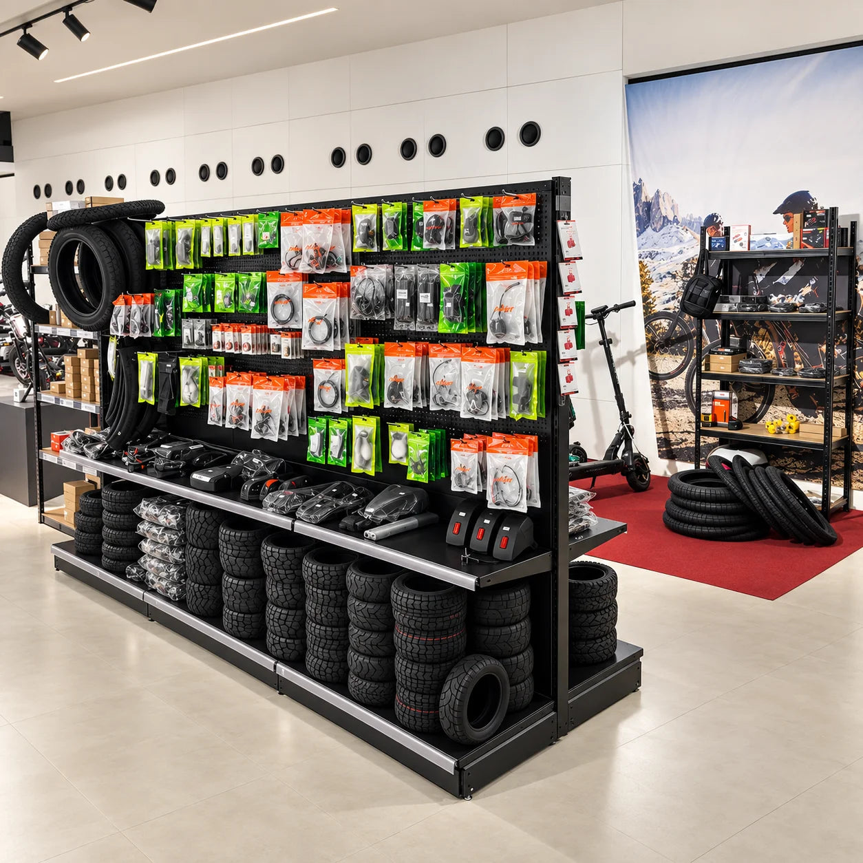 Spare parts in the EVOLT showroom